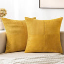 Axyaa Mustard Yellow Corduroy Boho Pillow Cover