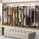 Axyaa Large Closet Organizer with Hanging Rods and Storage Shelves