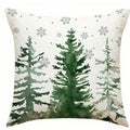 Christmas Joy: Pine Trees & Festive Prints Pillow Cover by Axyaa for Sofa, Bedroom & Car