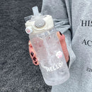 Axyaa Large Capacity Straw Water Bottle - BPA Free, Leak-proof, Portable Drinkware