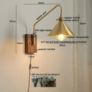 Axyaa LED Glass Copper Wall Sconce Modern Stair Light Fixtures for Home Decor