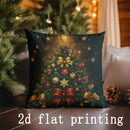 Axyaa Christmas Cats and Tree Cushions - Rectangular Back Pillow Cover for Sofa Bedroom Car