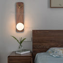 Axyaa Walnut Wood Grid Wall Lamp - Wabi-sabi Style Sconce Light