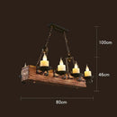 Axyaa Industrial Glass & Wood Chandelier - Retro Style for Restaurants, Bars & Coffee Shops
