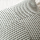 Axyaa Corduroy Striped Throw Pillow Covers 45x45 - Grey Lumbar Sofa Cushion Cases