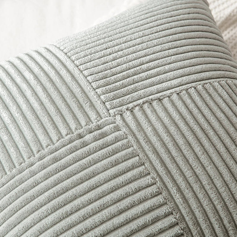 Axyaa Soft Corduroy Throw Pillow Covers - 18x18 Inch Boho Home Decor