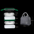 Axyaa Stainless Steel Insulated Bento Box 2 Layers with Thermal Bag