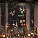 Axyaa Christmas Stained Glass Ball Ornament Dual-sided Decoration