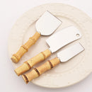 Axyaa Bamboo Cheese Knives Set - Stainless Steel Cutlery for Cheese-Lovers