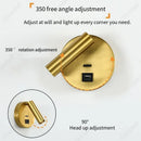Axyaa LED 3W Rotating Spotlight Warm Light USB Charging Bedroom Reading Light