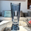 Axyaa Crystal Glass Vase: Light Luxury Style, Large-Mouthed for Living Room Decor