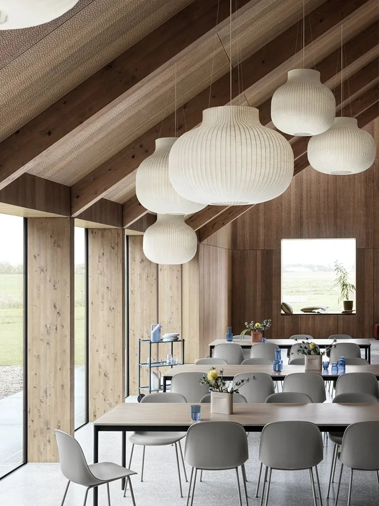 Axyaa Nordic Silk Lamp Fabric Pendant Light for Home Decor