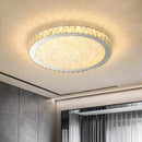 Axyaa Crystal Ceiling Lamp: Ultra-thin Round LED Chandelier in Modern Stainless Steel