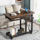 Axyaa Portable Laptop Table with Power Outlet & Adjustable Height on Wheels