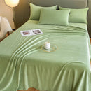 Axyaa Crystal Velvet Flat Sheet, Warm Solid Color Bed Linen, Multi Size Bedspreads Soft