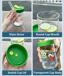 Axyaa Bubble Boba Milk Tea Glass Bottle - Leakproof and Heat-resistant Drinkware