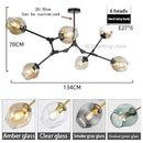 Axyaa Modern Glass Bubble Chandelier for Living Room Dining Island Lighting
