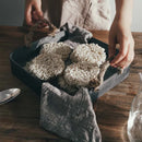 Axya Wrought Iron Storage Tray with Hemp Rope Handles for Kitchen and Photography