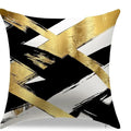 Axyaa Abstract Gold Black White Pattern Pillow Cover for Sofa Bedroom Car