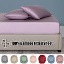 Axyaa Bamboo Fitted Sheet & Pillowcase Set, Adjustable Mattress Covers, Luxury Bedding