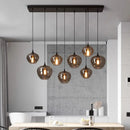 Axyaa Nordic Designer Modern Stairs Smoky Glass Chandeliers Ceiling Light LED