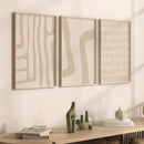 Bohemian Beige Canvas Prints Set by Axyaa - Modern Abstract Art for Home & Office