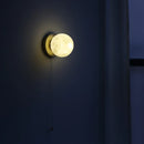 Axyaa White Glass Ball LED Wall Lamps Art Vintage Brass Stair Light Lampara Pared