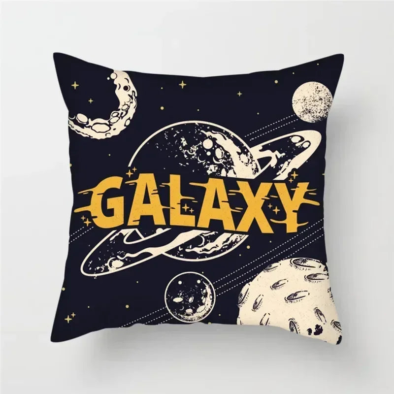 Cartoon Spacecraft Astronaut Rocket Pillowcase for Home Decor - Axyaa
