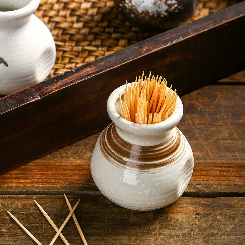 Axya Ceramic Toothpick Holder: Retro Style Quirky Table Ornaments