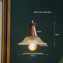 Axyaa Ceramic Wood LED Pendant Lights - Modern Hanging Lamp for Home Decor