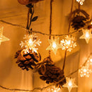 Axyaa LED Christmas Snowflake Star String Lights - Festive Home & Garden Decoration