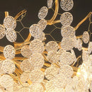 Axyaa Gold Tree Branch Crystal Chandelier Pendant Light for Elegant Home Decor