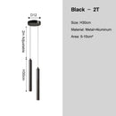 Axyaa Black Indoor LED Chandelier Pendant Lights for Bedside Corridor, Adjustable Hanging Lighting