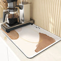 Axyaa Diatomite Kitchen Mat: Flowers Pattern Table Decor & Cup Holder