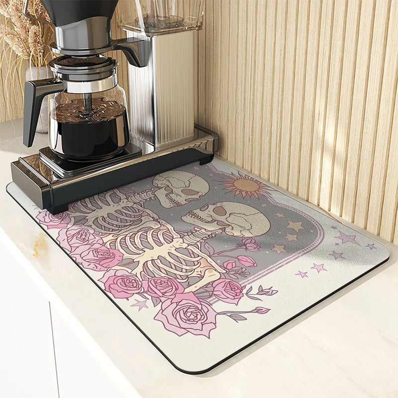 Axyaa Halloween Watercolor Draining Mat - Antiskid & Absorbent
