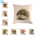 Axyaa Hedgehog Linen Pattern Pillowcase Series