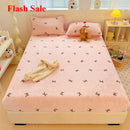Axyaa Polka Dot Printed Milk Fleece Fitted Sheet - Thermal Mattress Cover