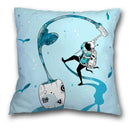 Axyaa Teal Blue Astronaut Pillowcase - Sea World Theme Sofa Cover