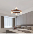 Axyaa Modern Walnut Chandelier LED Pendant Light for Home Décor