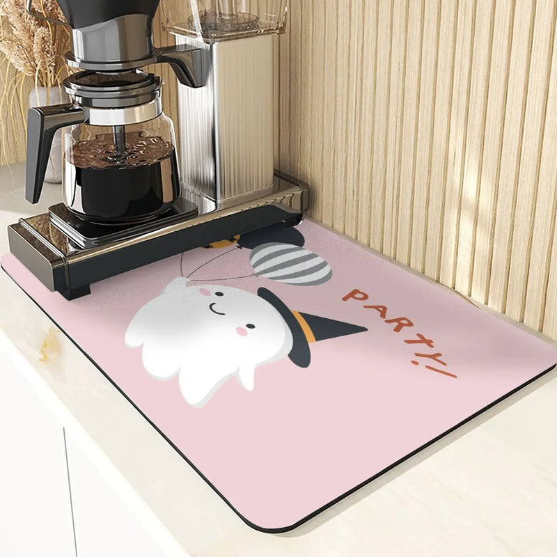 Axyaa Cute Ghost Pattern Coasters and Placemat Set