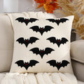 Axyaa Dutch Velvet Halloween Pillowcase with Pumpkin Bat Embroidery