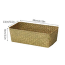Axyaa Wicker Storage Basket Picnic Laundry Organizer Fruit Seaweed Box