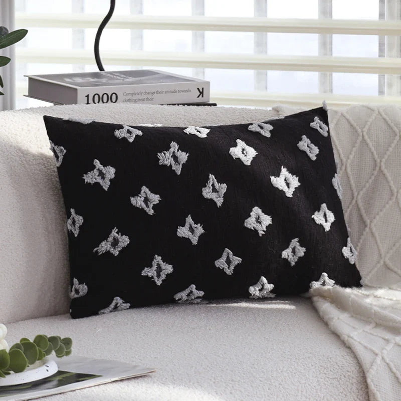 Axyaa 30x50 Black Cushion Covers for Sofa, Chair, and Bed Decor