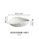 Axyaa High-End Ceramic Fish Soup Plate - Rock Pattern Shell Design