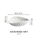 Axyaa Rock Pattern Shell Ceramic Steamed Fish Soup Plate -  High-end Tableware