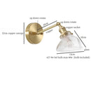 Axyaa Nordic Brass Glass LED Wall Lamp - Vintage Wall Sconce