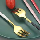 Axyaa Stainless Steel Mini Cake Forks Set of 8 Dinnerware Flatware