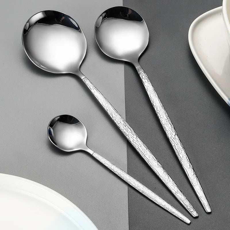 Axyaa Stainless Steel Dining Set - 6pcs Western Tableware Kitchen Gadget Gift Set