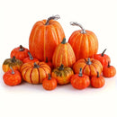 Autumn Pumpkin Set by Axyaa - 16pc Foam Decorative Pumpkins for Thanksgiving, Halloween & Fall