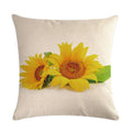 Axyaa Sunflower Pattern Linen Throw Pillow - 45*45cm